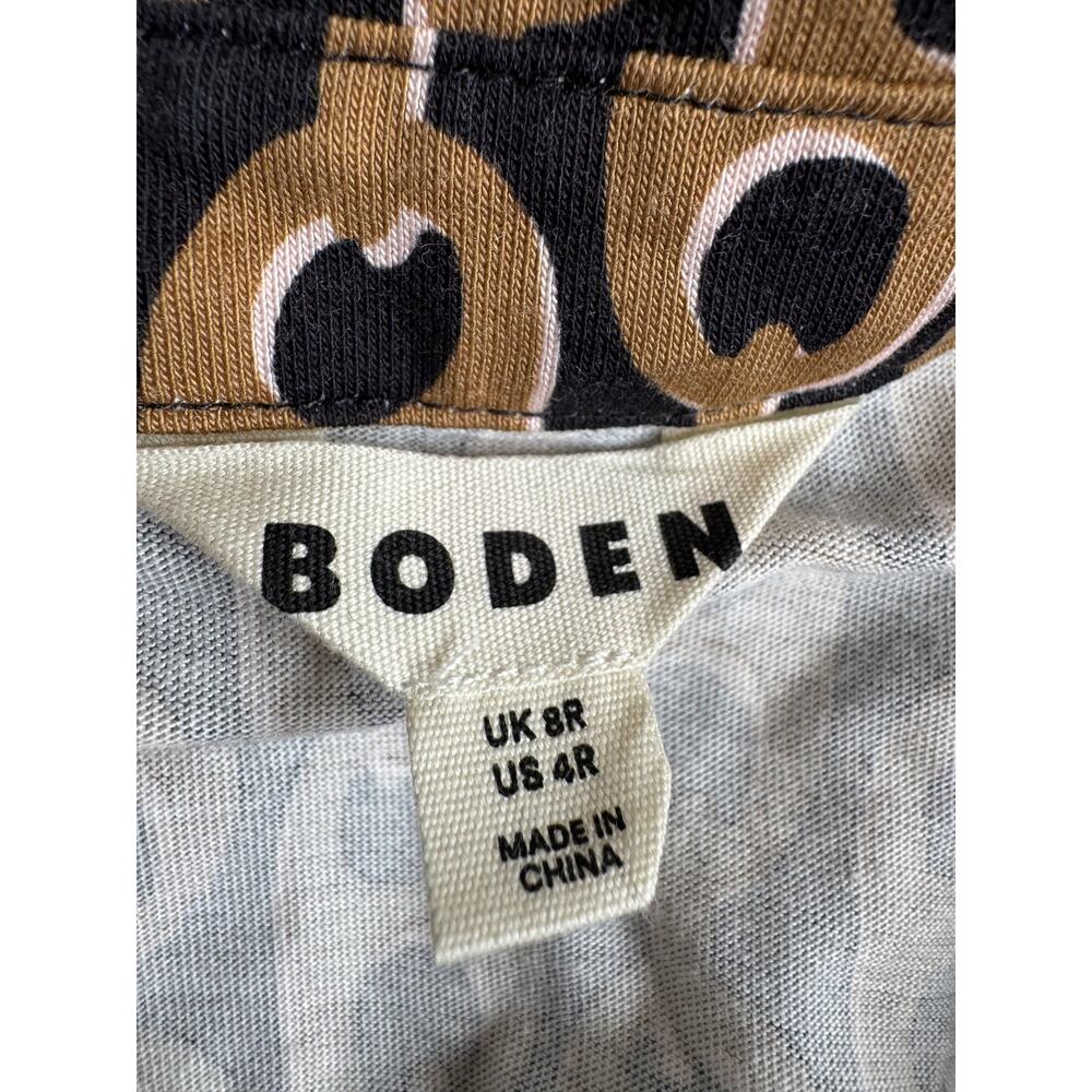 Boden Laura Jersey Midi Shirt Dress Camel Geo Chain Print - Picture 8 of 11